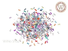 2x3mm Mix Colors Bow Flatback Acrylic Rhinestone - 100 pcs