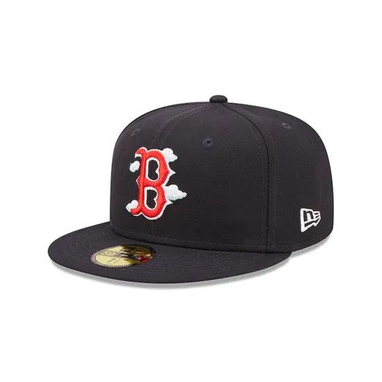 [60243844] Boston Red Sox 04 WS Comic Cloud Navy 59FIFTY Men's Fitted Hat