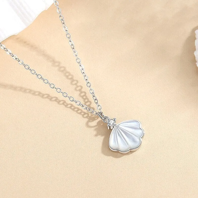 925 Sterling Silver Puka Shell Pendant Necklace