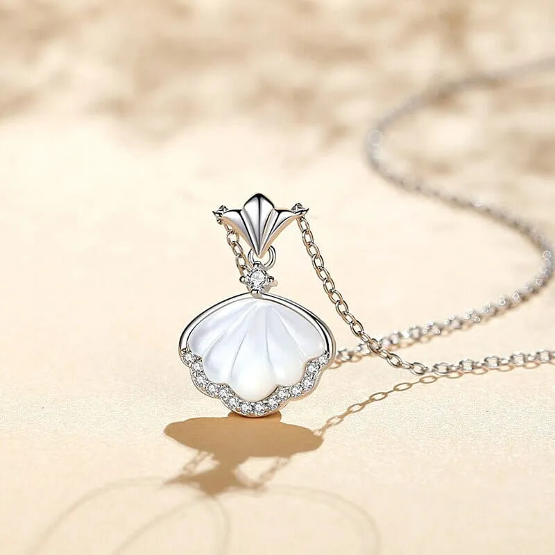 925 Sterling Silver Puka Shell Pendant Necklace