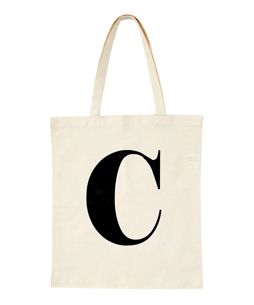 ABC Personalised Initial Canvas Tote Bag