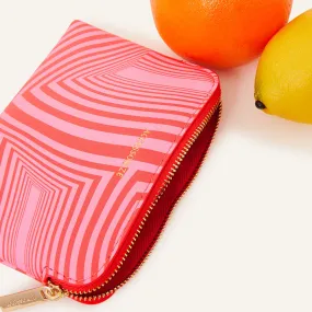 Accessorize London Women's Faux Leather Pink Swirl print coin purse