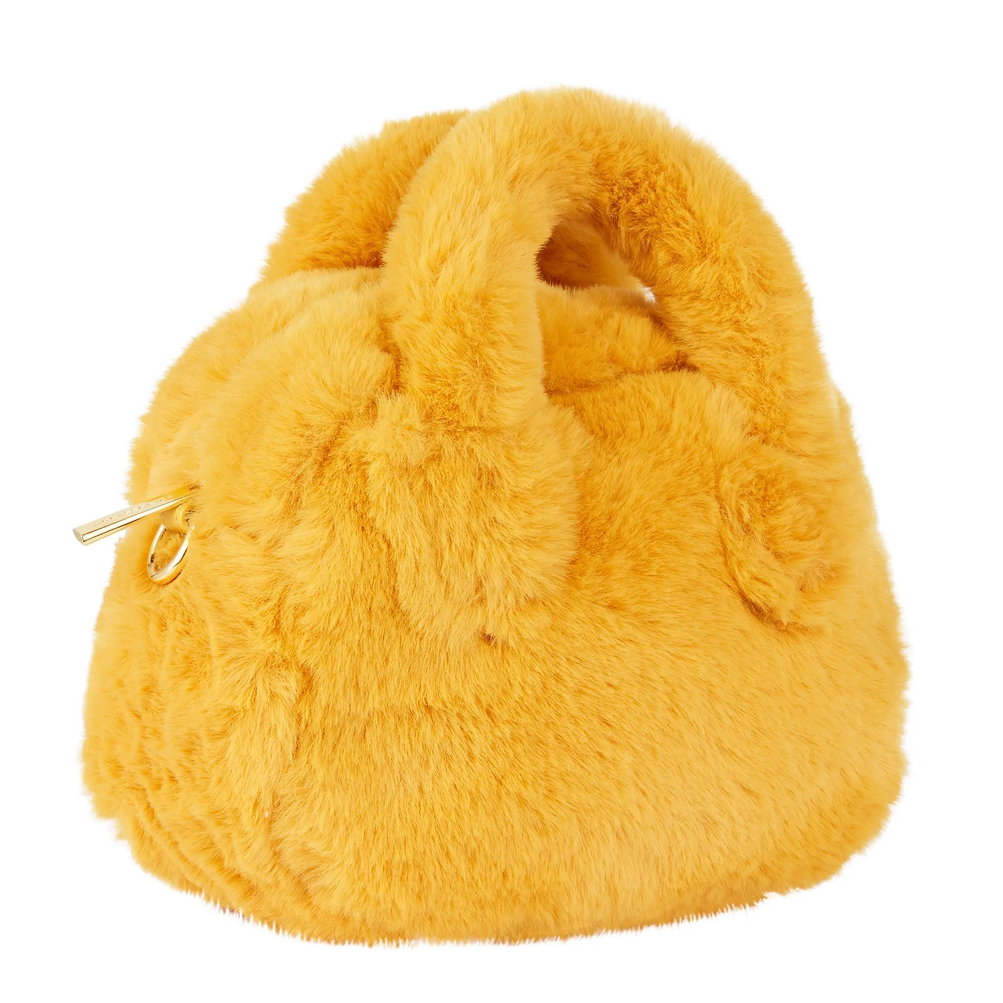 Accessorize London Women's Yellow Faux Fur Handheld Crossbody