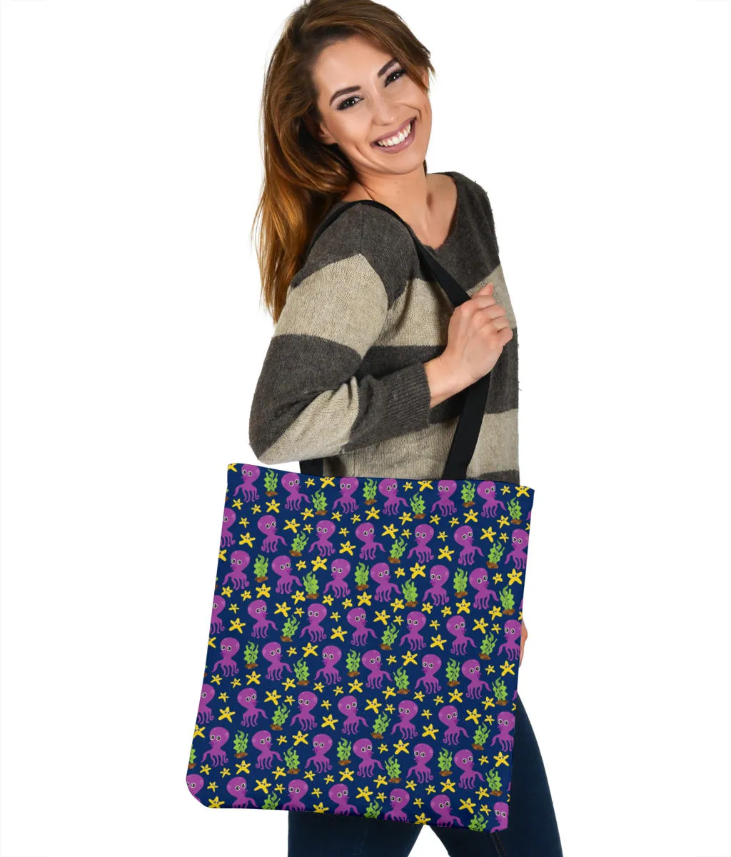 Adorable Octopus Pattern Cloth Tote Bag