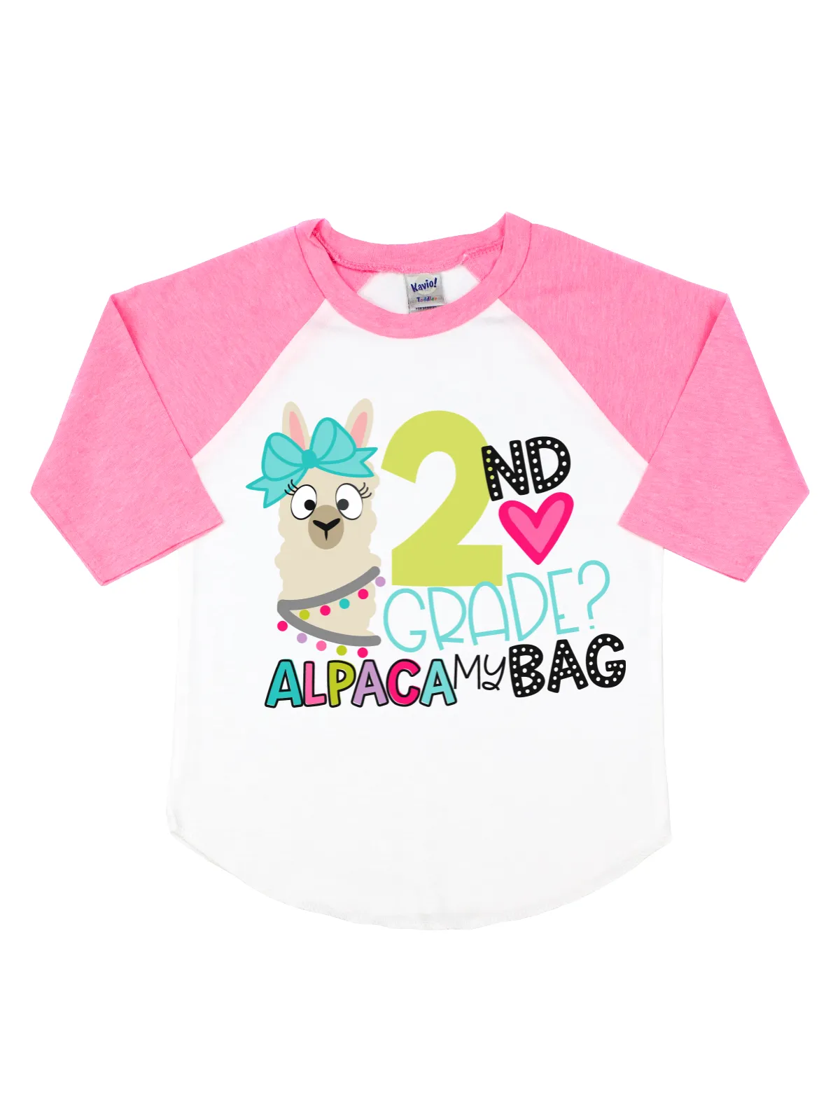 Alpaca My Bag Kids Raglan - Pink & White