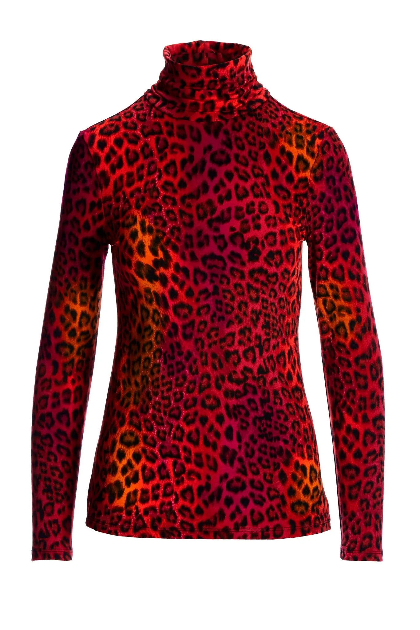 Animal Print Turtleneck Top Multi