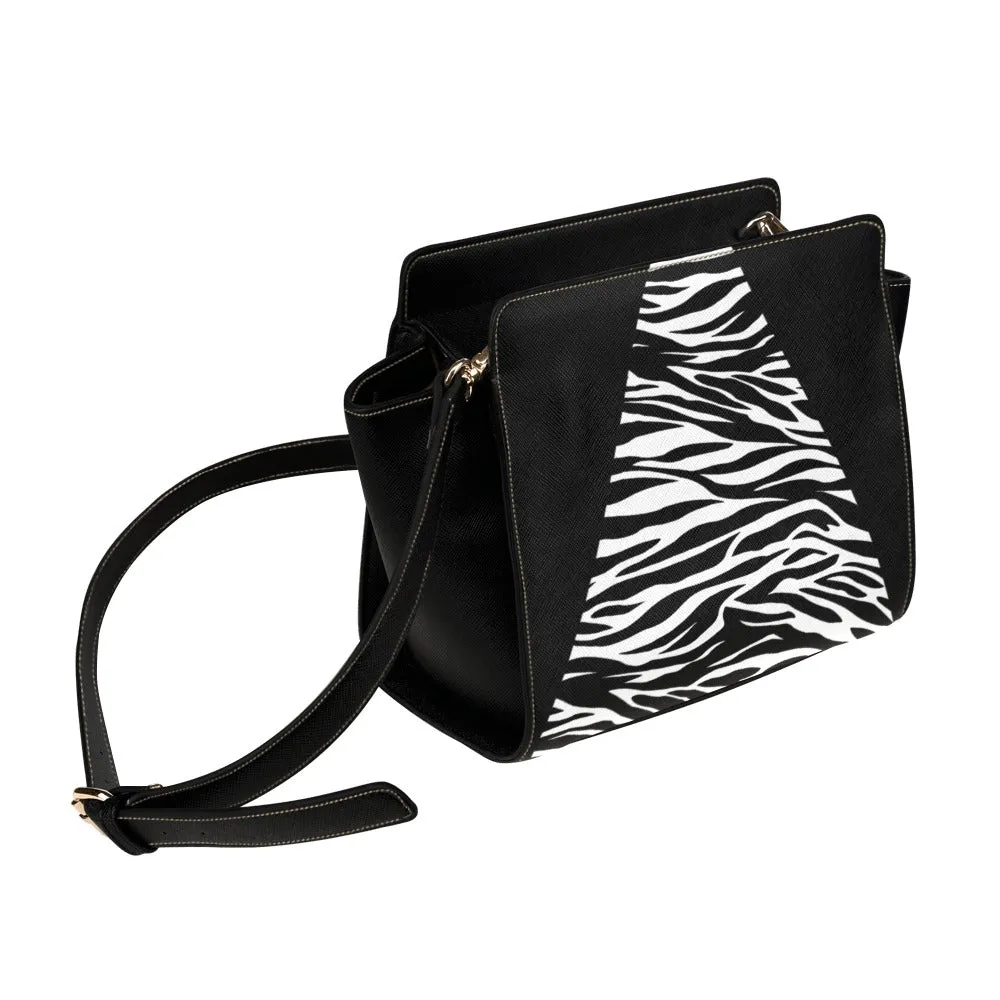 Animal Print Zebra Shopper bag Triangle Satchel Bag (Model 1635)