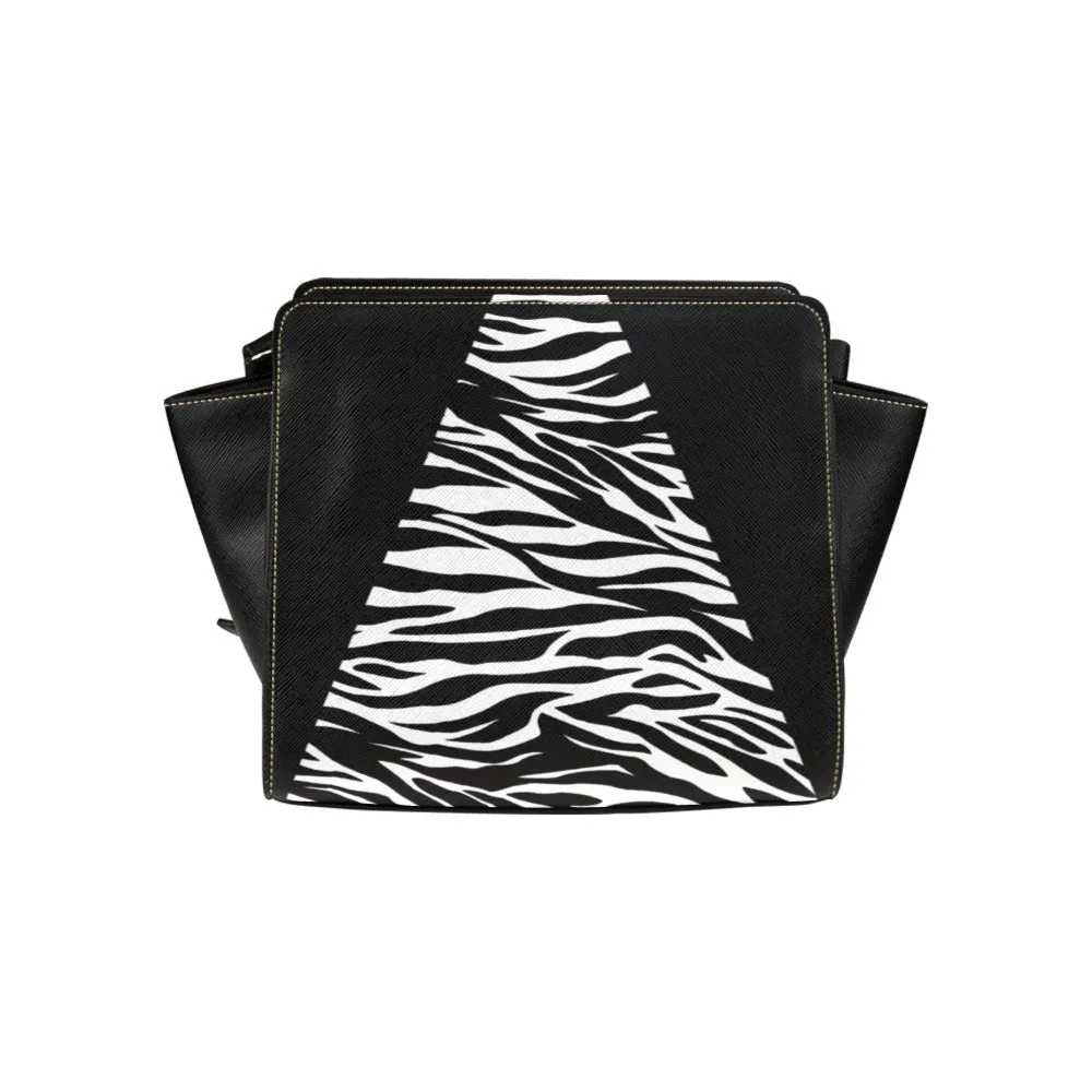 Animal Print Zebra Shopper bag Triangle Satchel Bag (Model 1635)