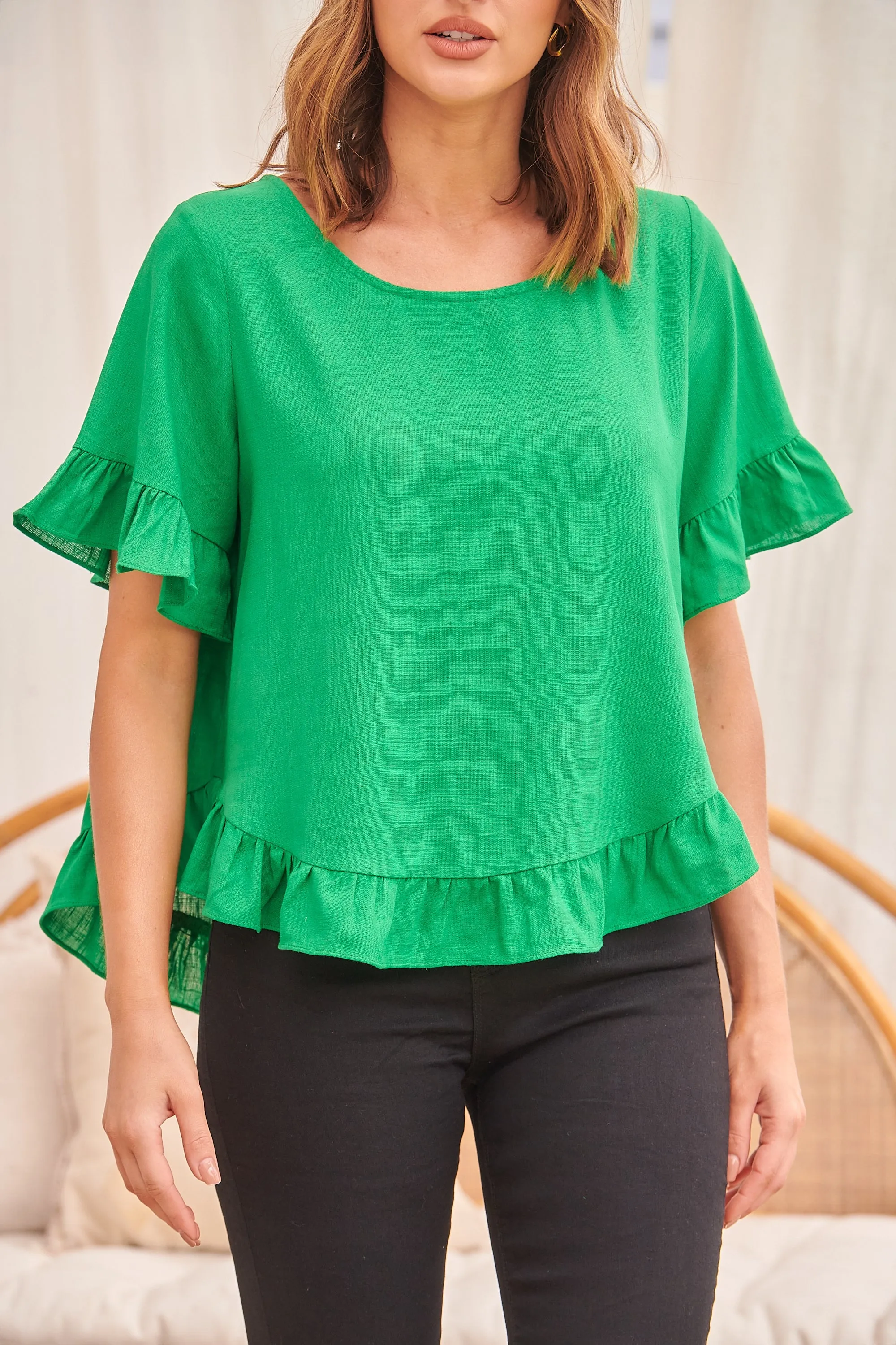 Aries Shamrock Green Linen Tee