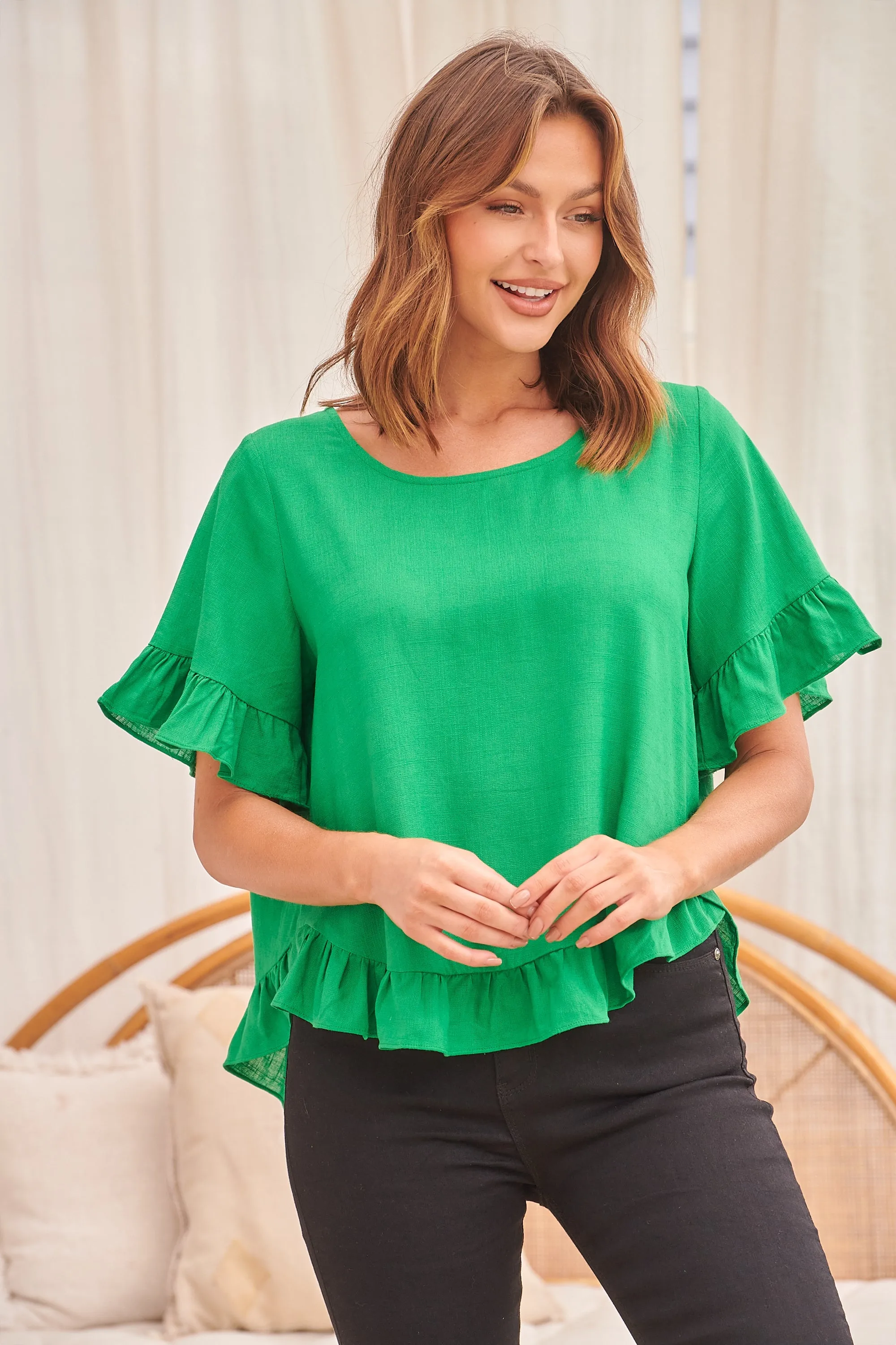 Aries Shamrock Green Linen Tee