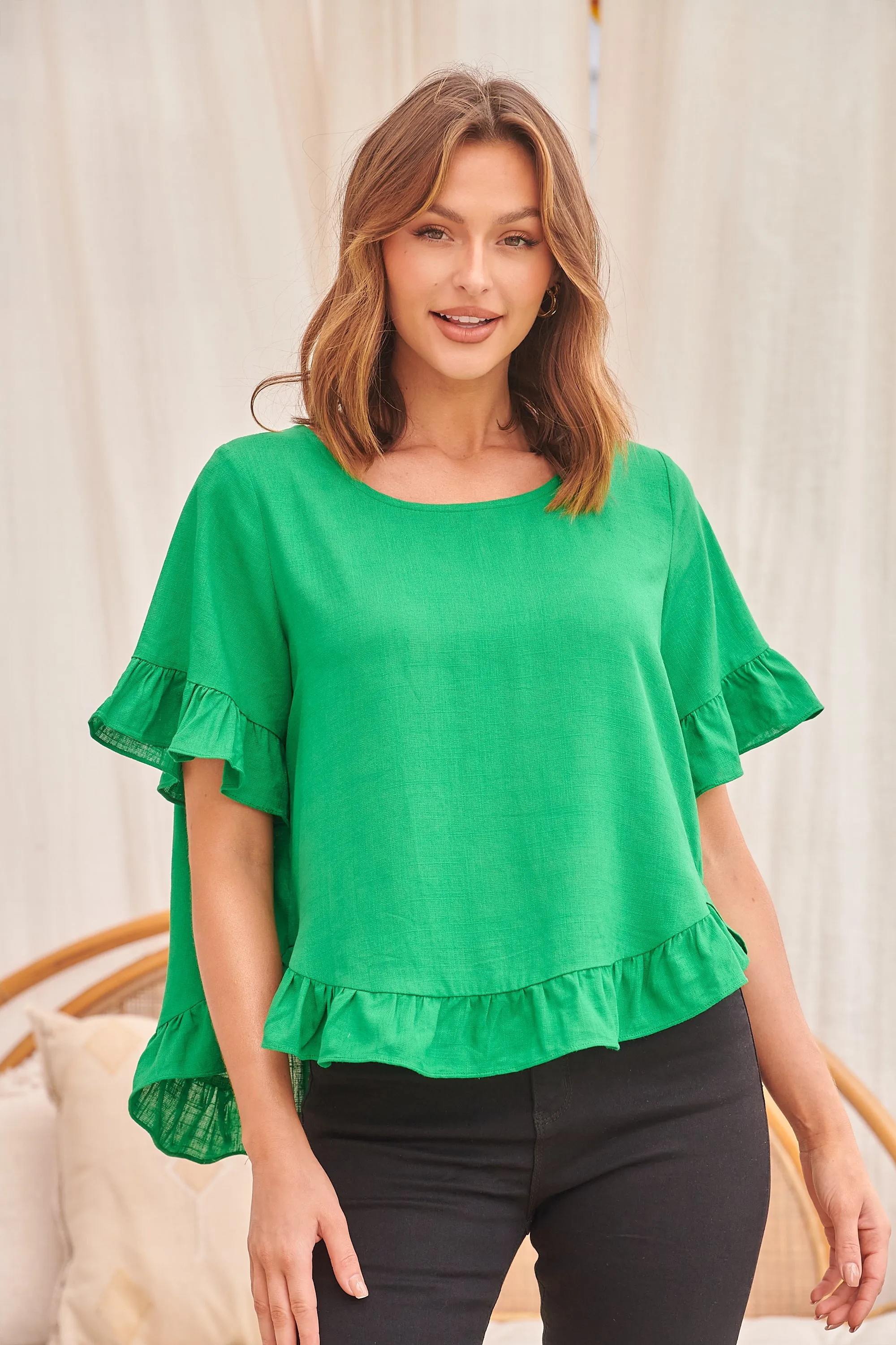 Aries Shamrock Green Linen Tee