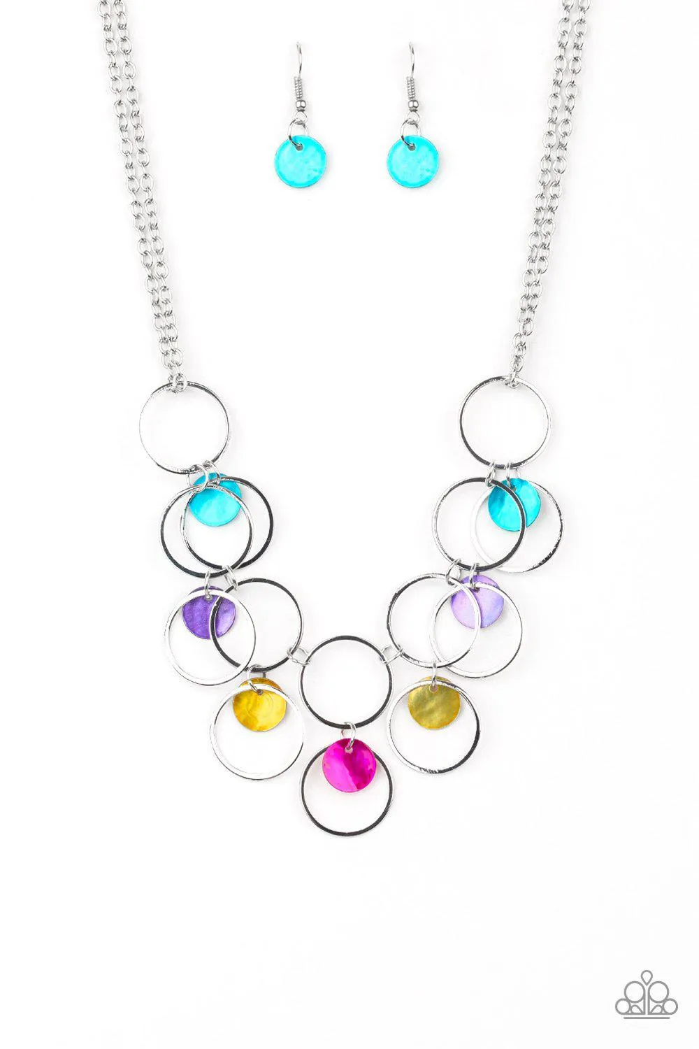 Ask and You SHELL Receive Silver and Multicolor Shell Necklace - Paparazzi Accessories