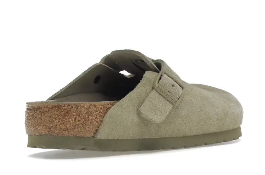 BIRKENSTOCK BOSTON SOFT FOOTBED SUEDE FADED KHAKI