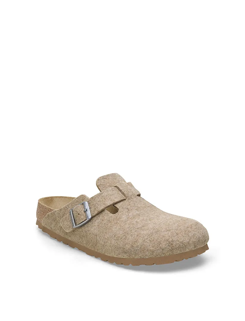 Birkenstock Womens Boston Narrow Wool Felt Sandcastle