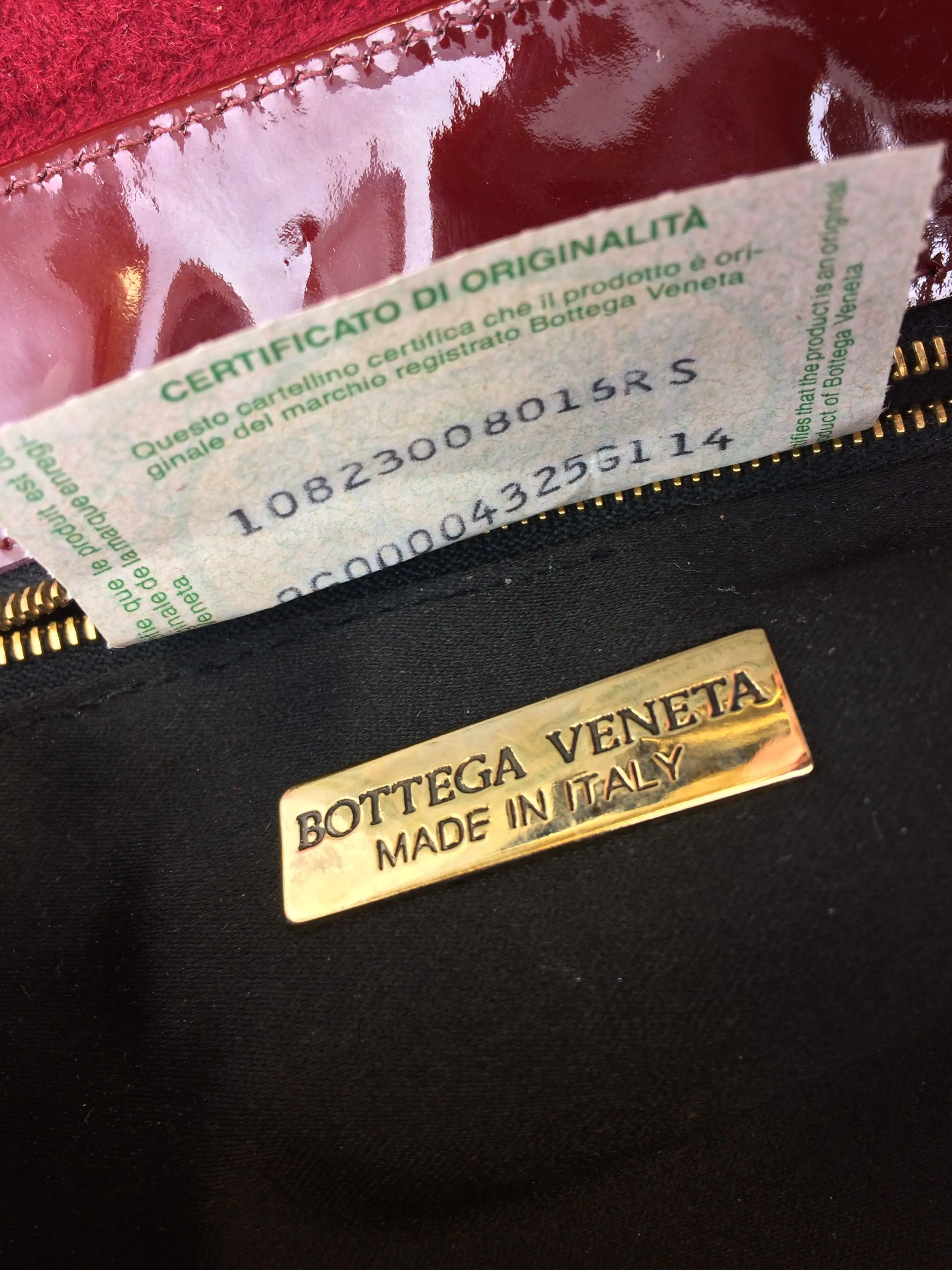 Bottega Veneta Vintage Patent Leather Intrecciato Flap Bag