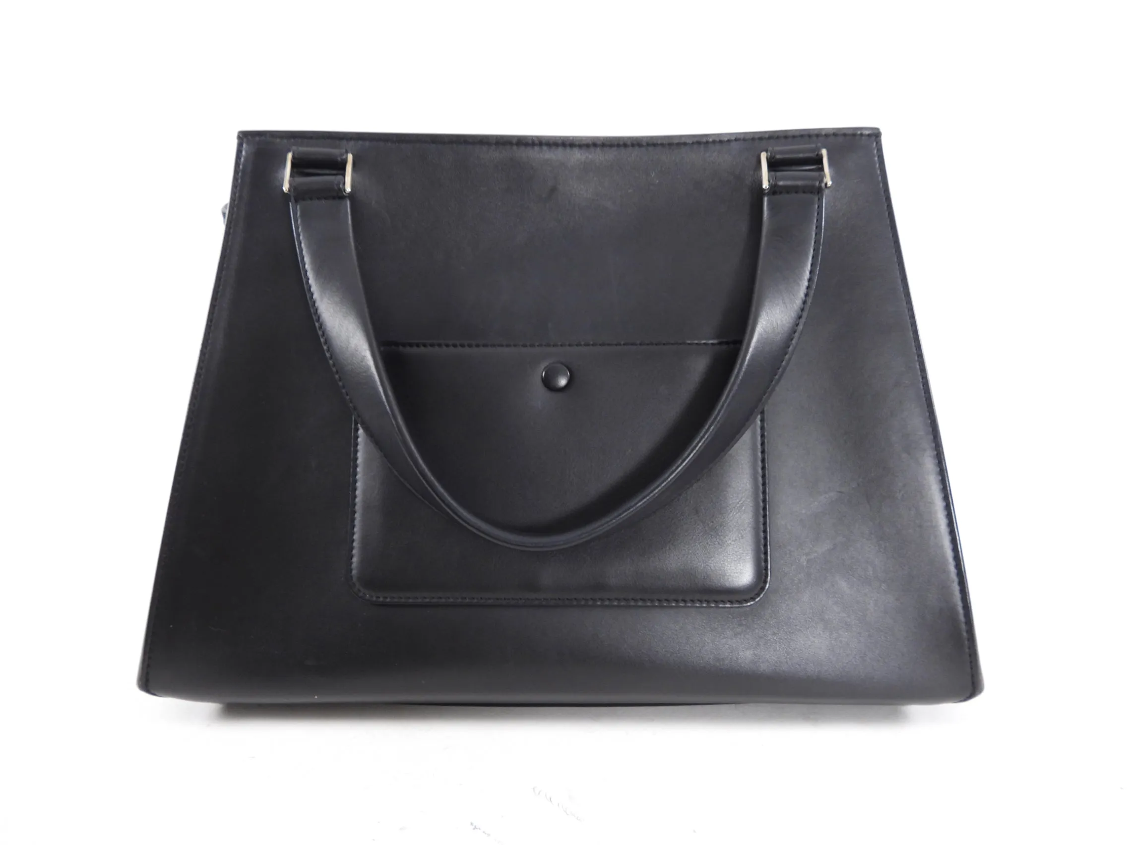 Celine Blue Pony and Black Leather Edge Bag