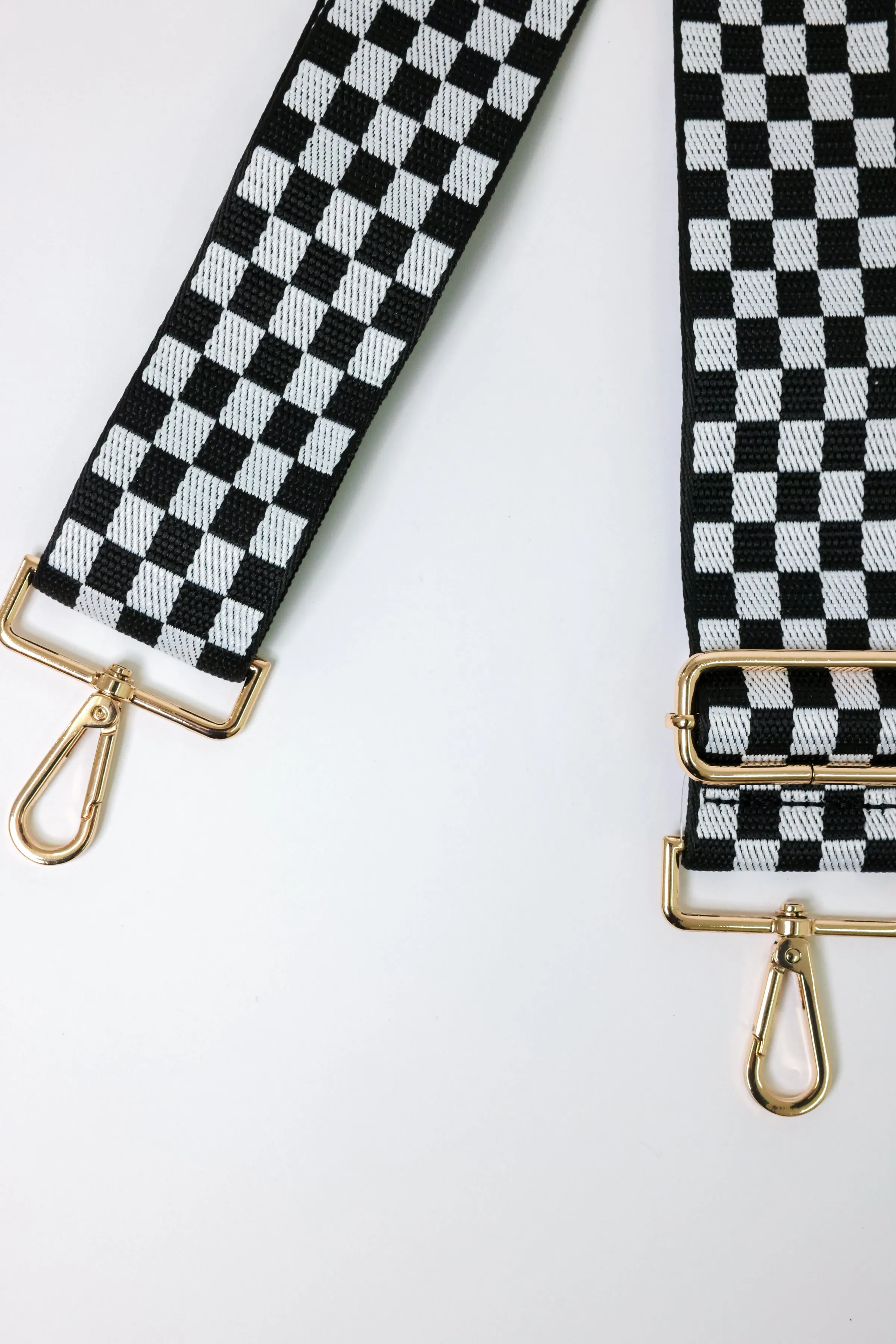 Checkerboard Black White Bag Strap