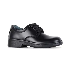 CLARKS JUNIOR DAYTONA TRIPLE BLACK LEATHER SHOE (WIDTH E)