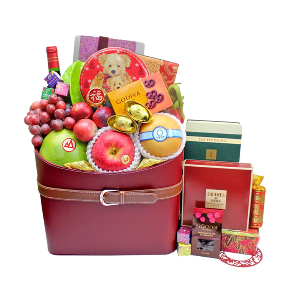 Customised CNY Hamper Box Basket Bag