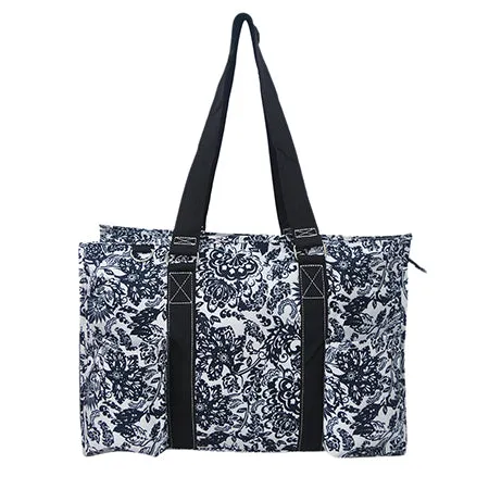 Damask Bliss NGIL Zippered Caddy Large Organizer Tote Bag