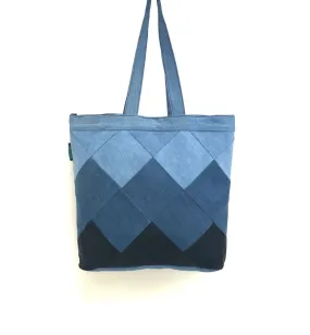 Denim Square Patchwork Tote