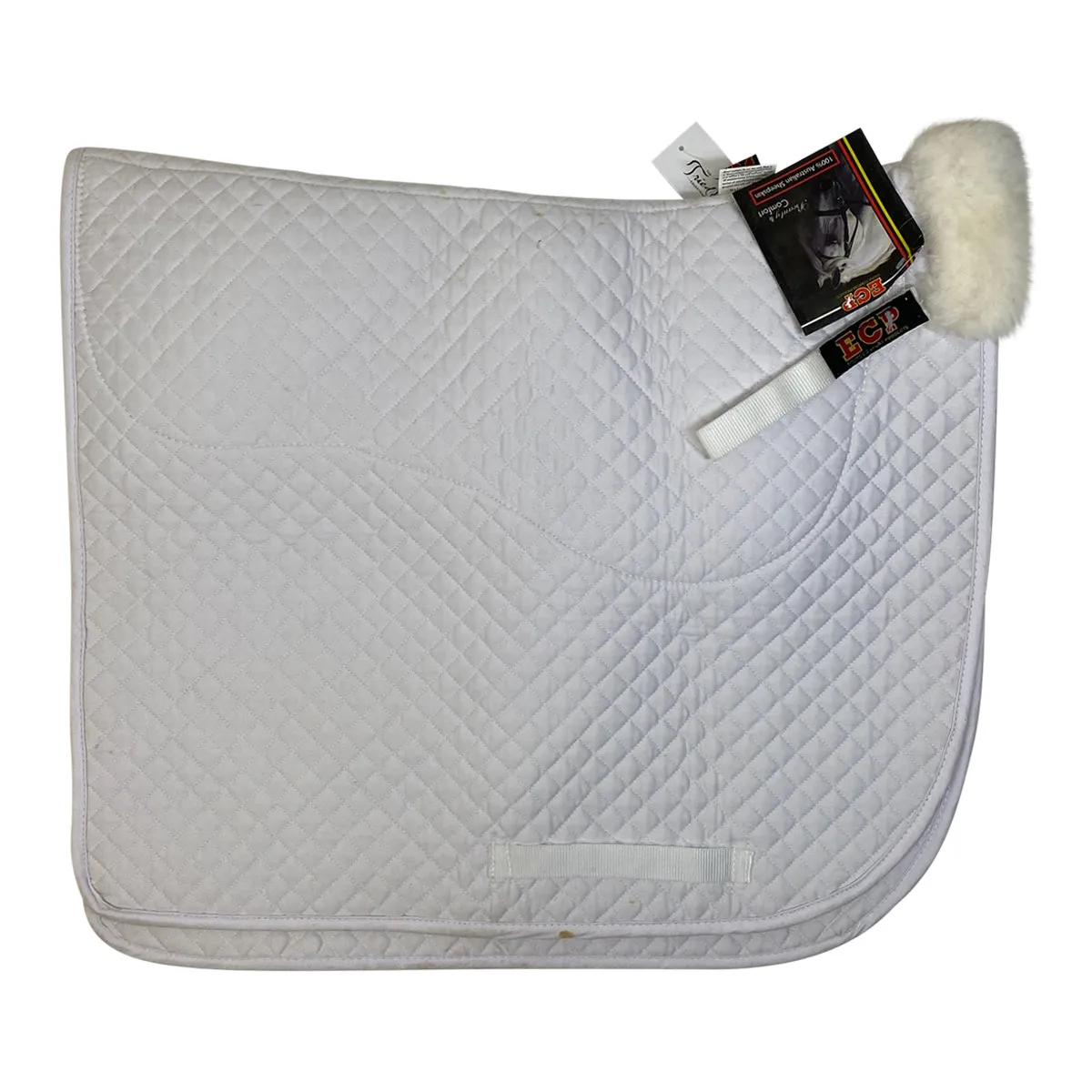 ECP Sheepskin Dressage Pad in White - Full