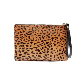 Exclusive Leopard Print Hide Wristlet Medium Cluth