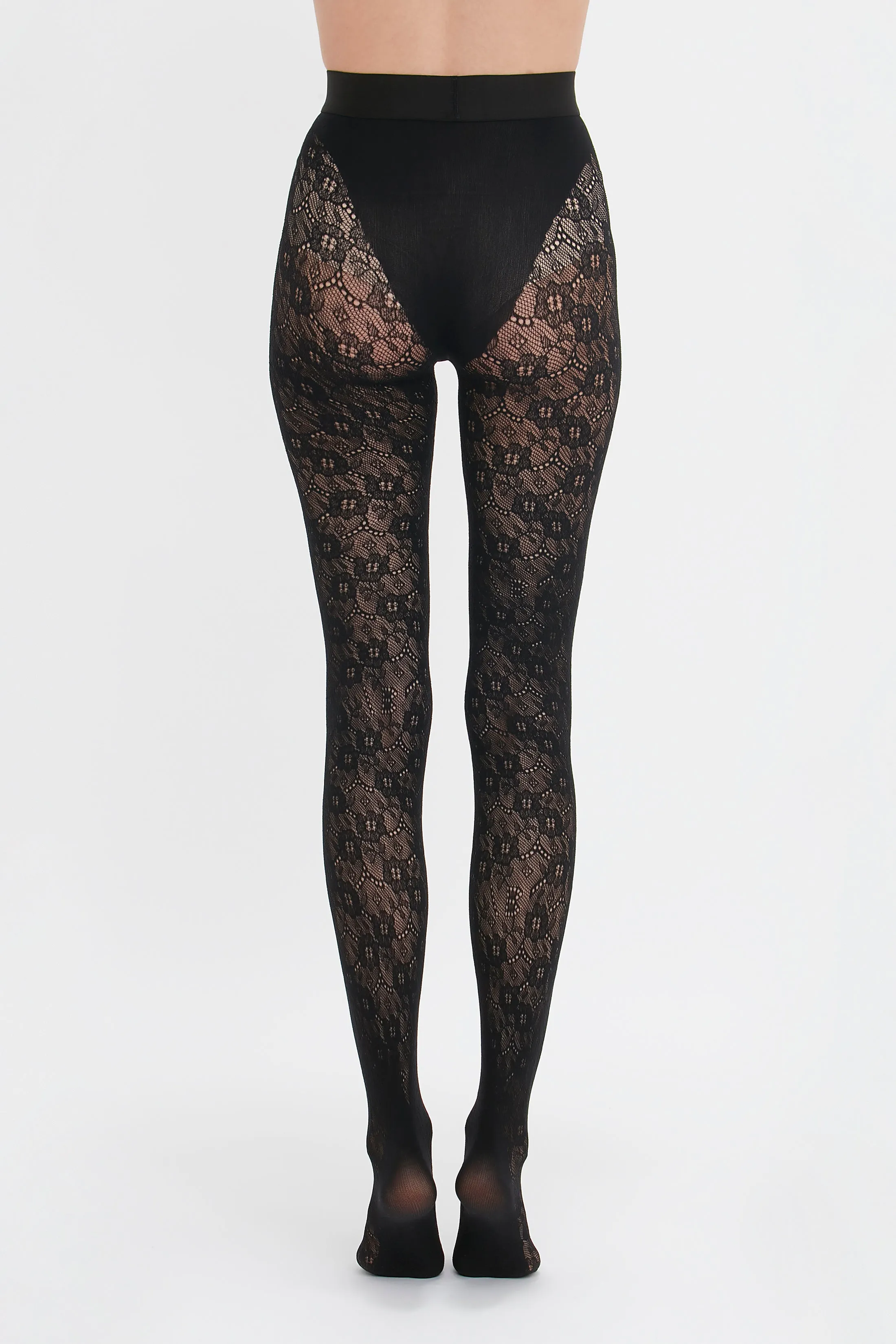 Exclusive VB Monogram Lace Tights In Black