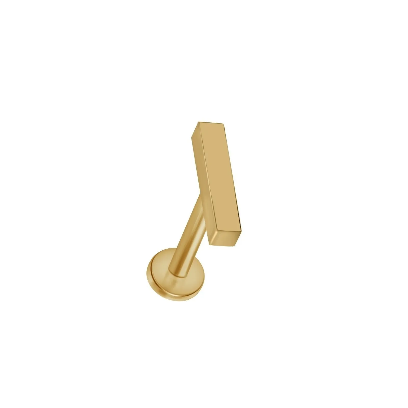 Gold Bar Flat Back Stud Earring