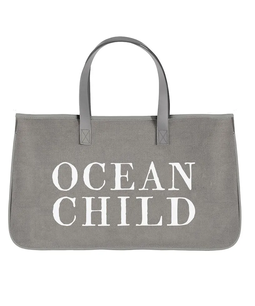 Grey Canvas Tote Bag - Ocean Child