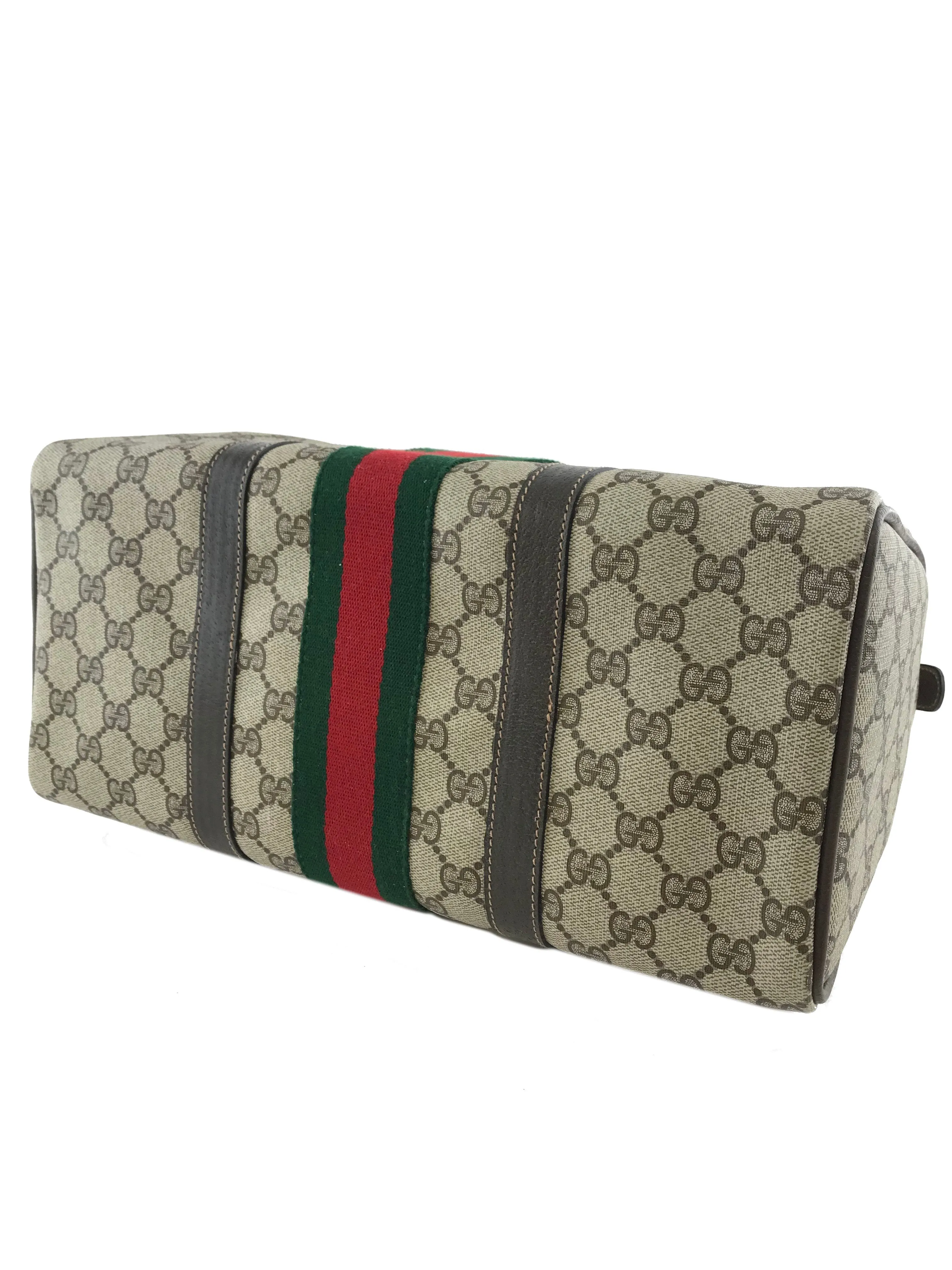 Gucci Monogram Boston Web Medium Satchel Bag