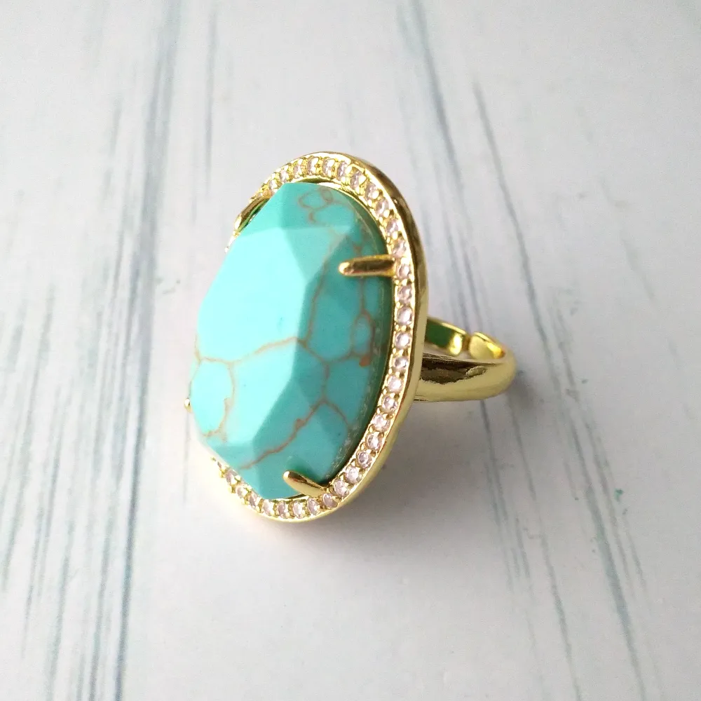 Haloed Turquoise Cocktail Ring