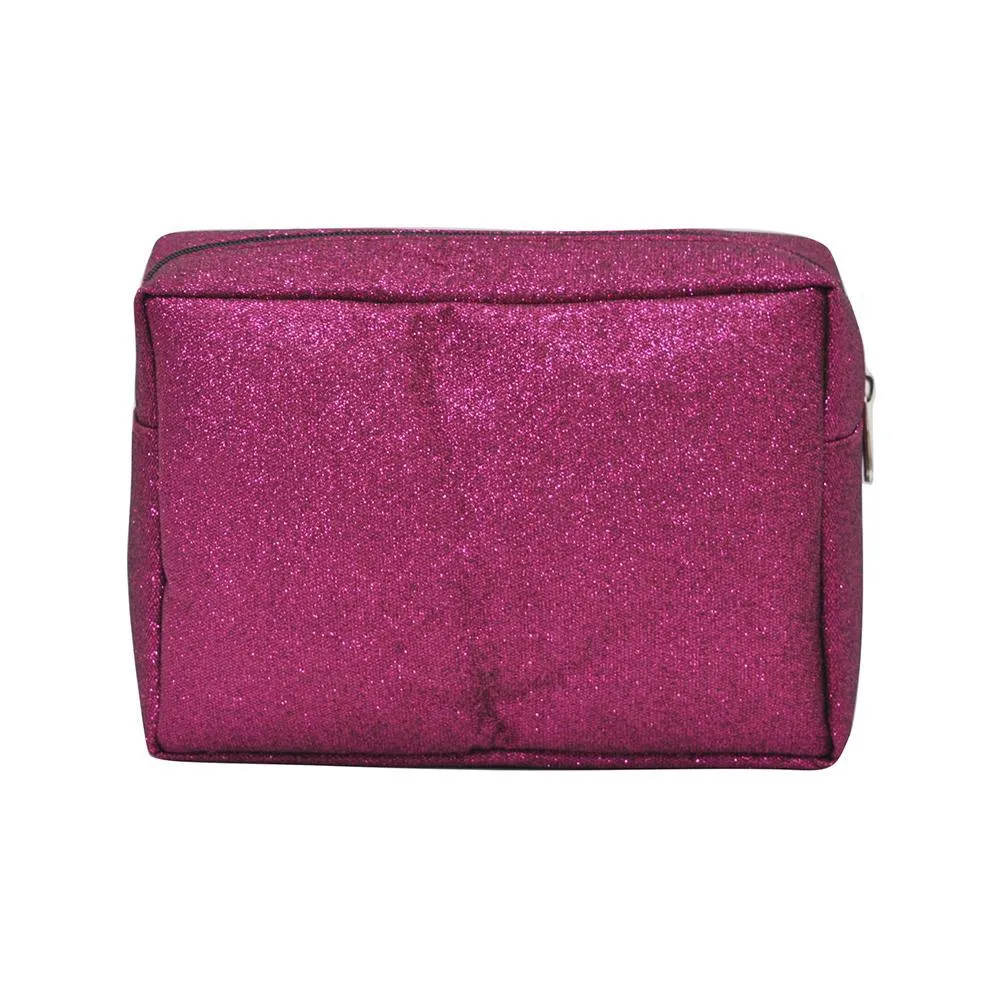 Hot Pink Glitter NGIL Large Cosmetic Travel Pouch