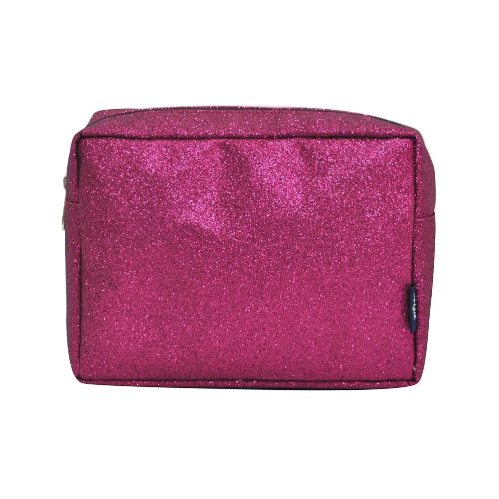 Hot Pink Glitter NGIL Large Cosmetic Travel Pouch