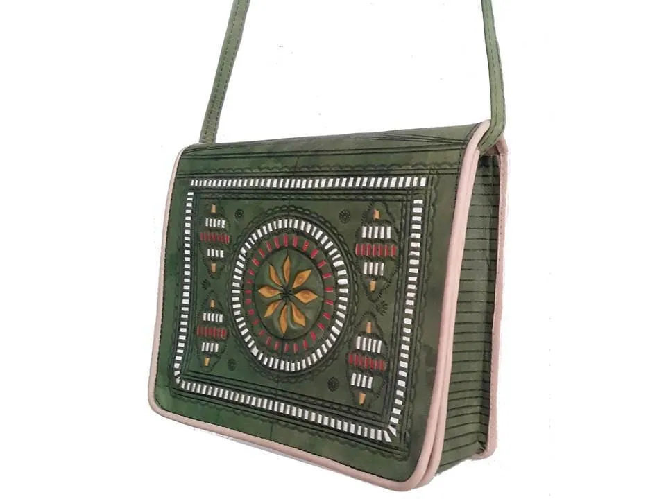 Jeblia Box - Green Leather Bag - Sun