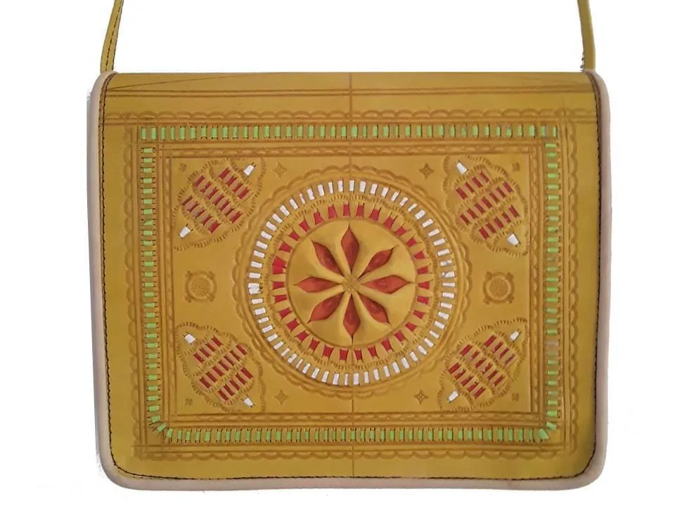 Jeblia Box - Yellow Leather Bag - Sun