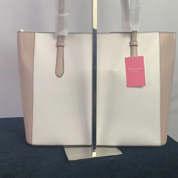 Kate Spade NWT Pink Cream Leather Tote Bag