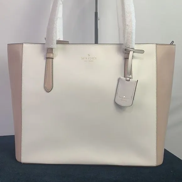 Kate Spade NWT Pink Cream Leather Tote Bag