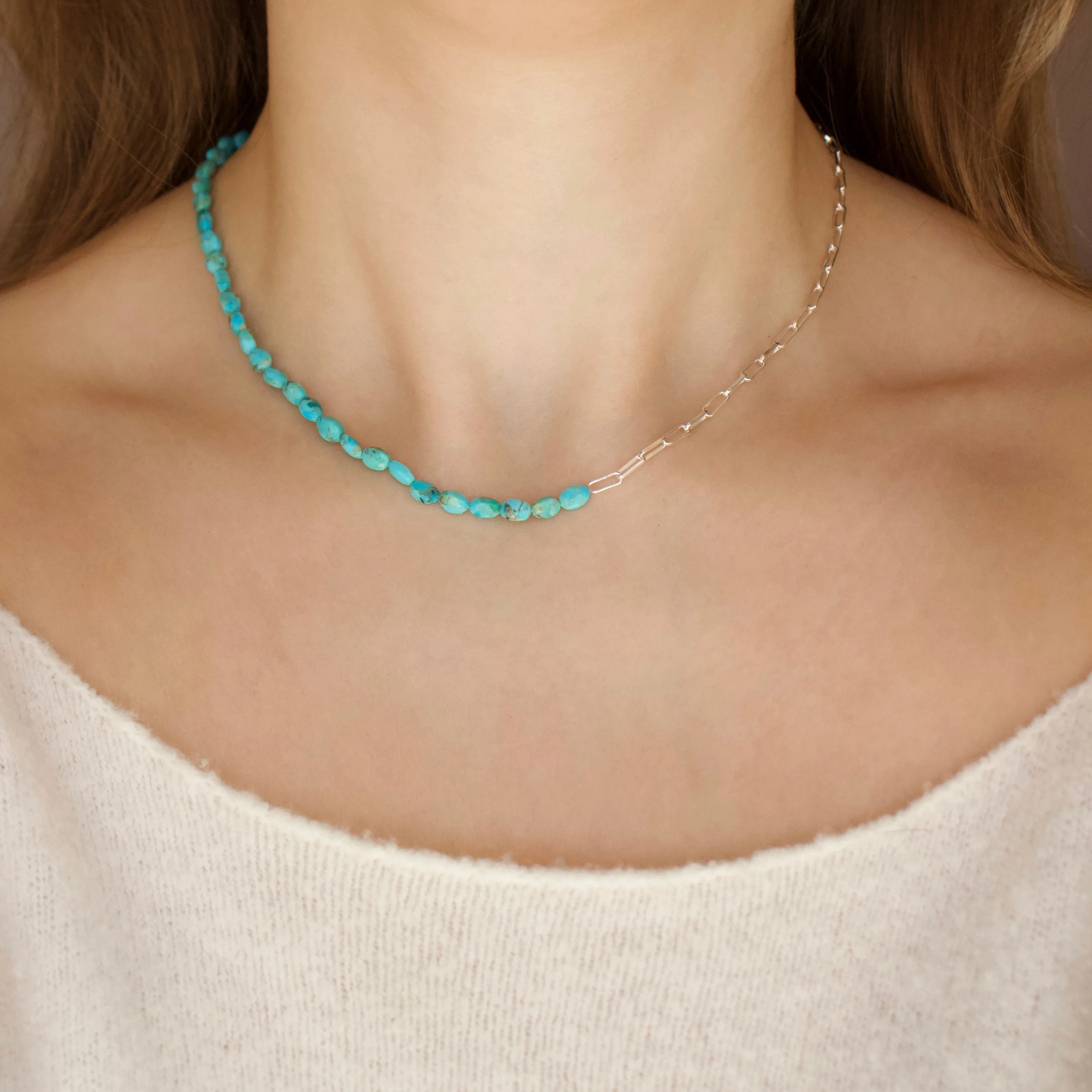 Mohave Turquoise & Chain Necklace