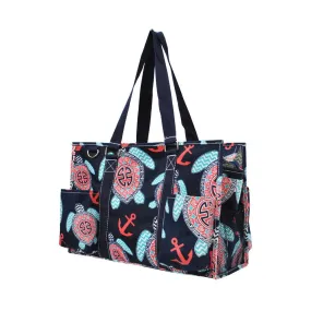 Ocean Sea Turtle Anchor NGIL Zippered Caddy Organizer Tote Bag