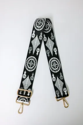 Ornamental White Silver Bag Strap