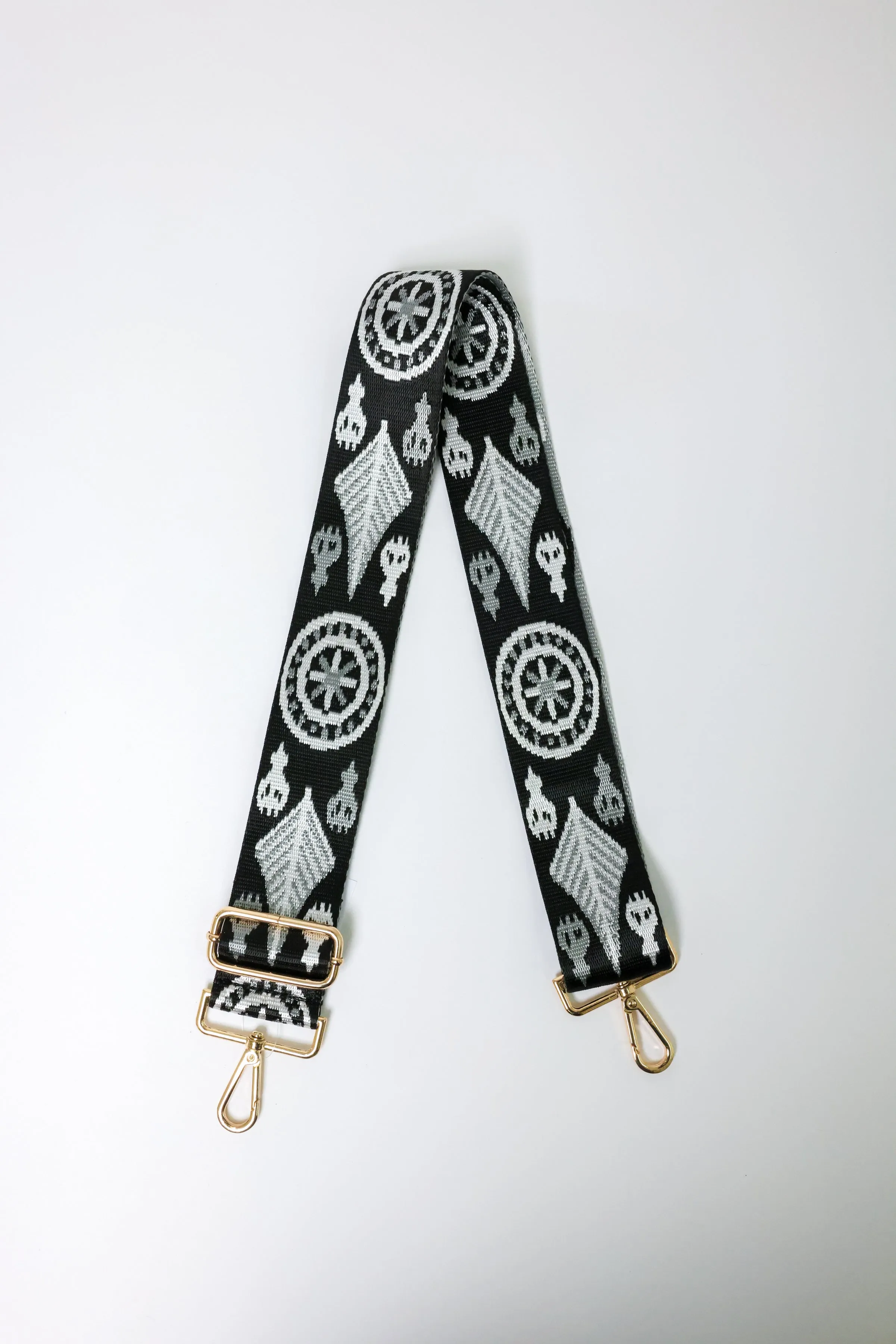 Ornamental White Silver Bag Strap