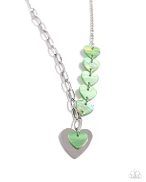 Paparazzi HEART Of The Movement Green Necklace & Earring Set