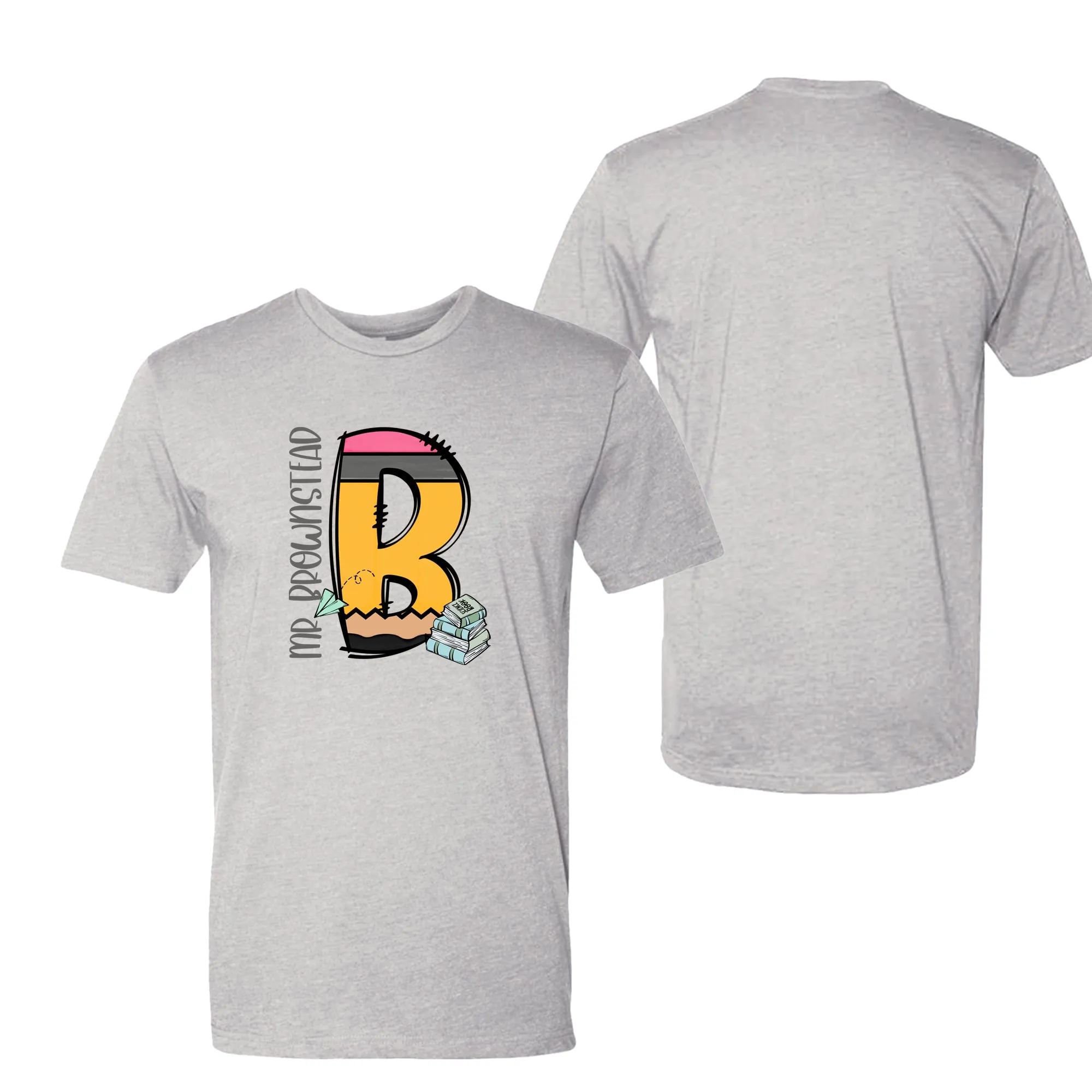 Pencil Letter (Books) - Personalized TSHIRT - Youth, Women & Men