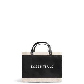 Petite Market Bag in Black with “ESSENTIALS”