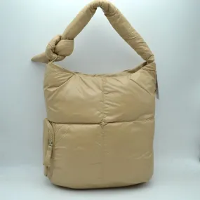 Puffer shoulder bag - taupe