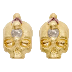 Purple Island Of Idols Skull Stud Earrings - Made to Order