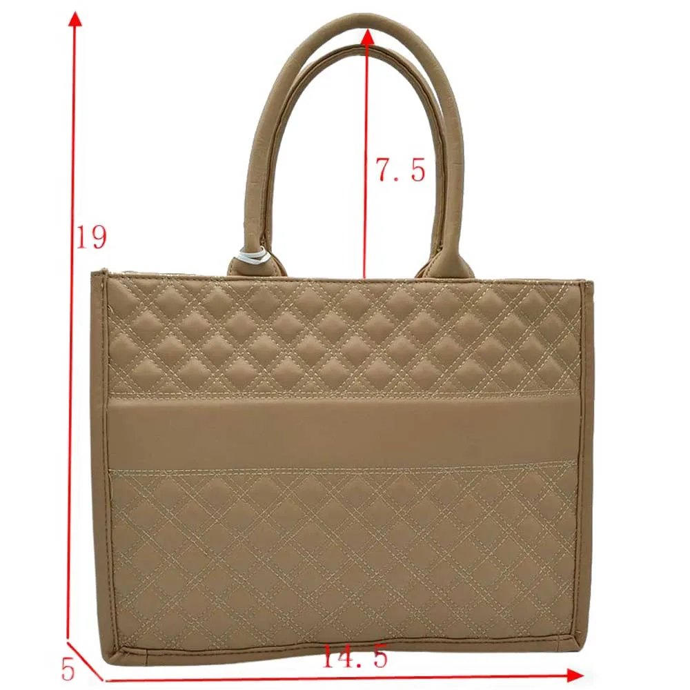 Quilted Fashion Satchel Tote Bag