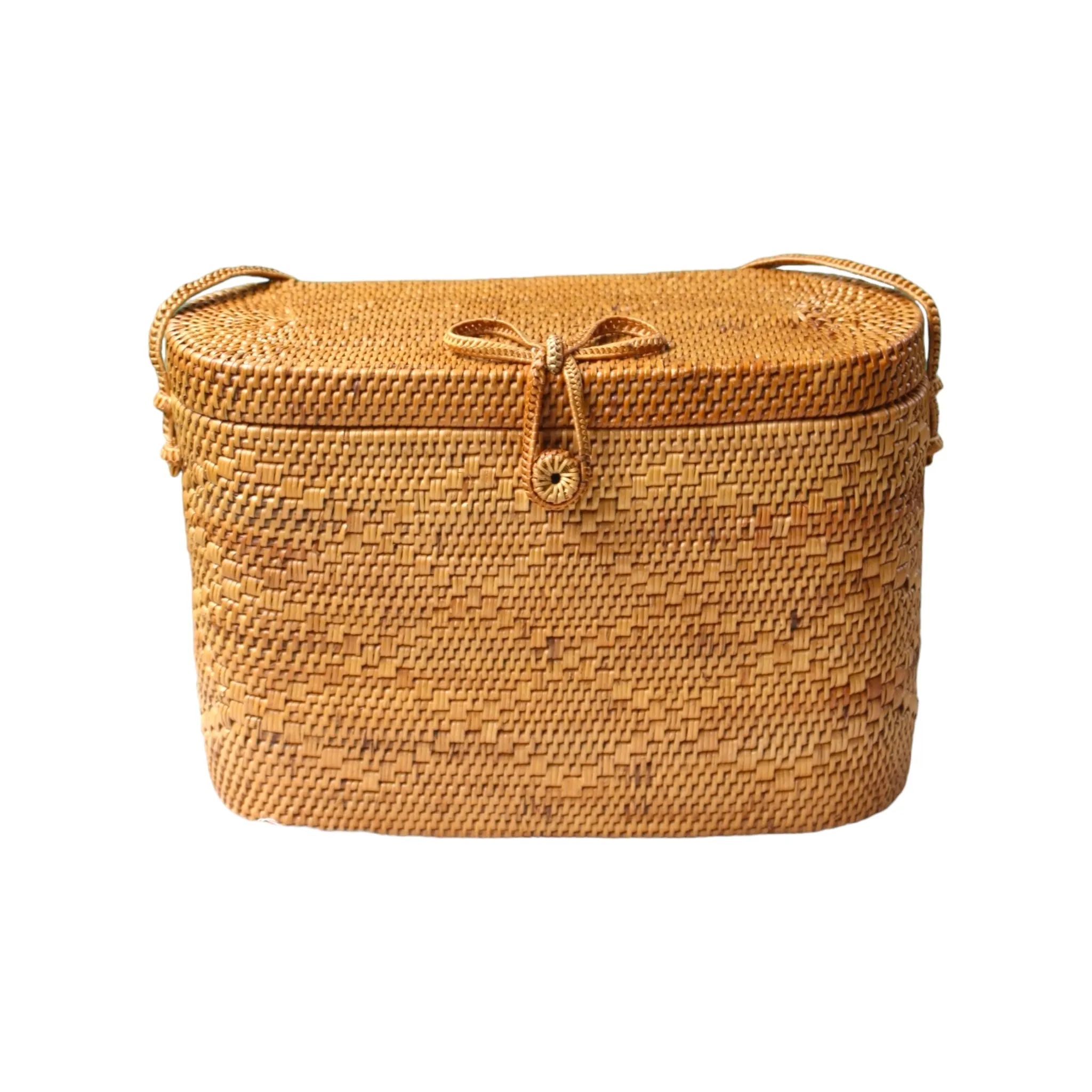 Rattan Lid Shoulder Bag