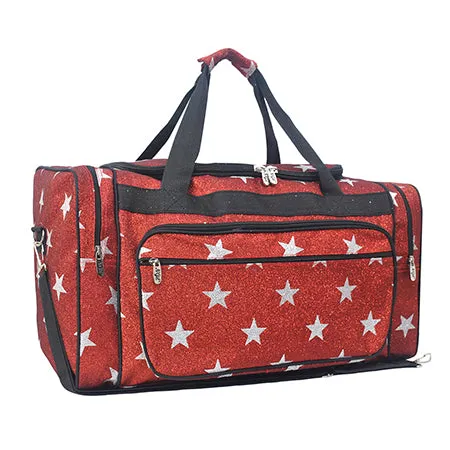 Red Glitter Super Star NGIL Canvas 23 Duffle Bag